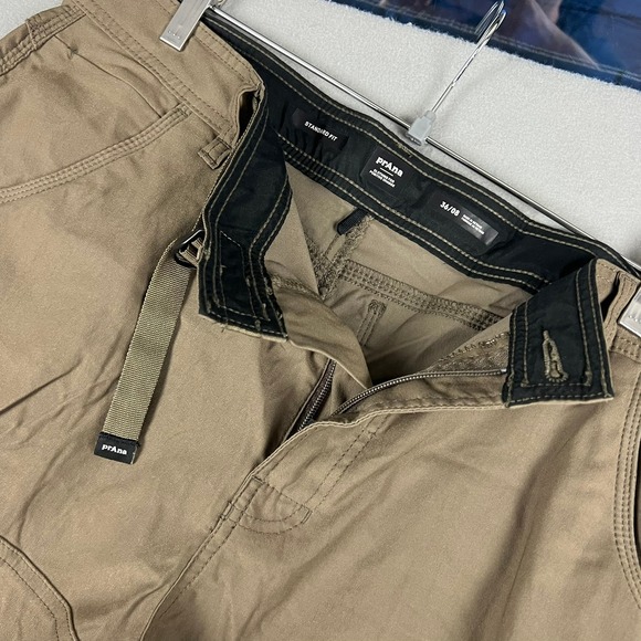 Prana Zion Mens Brown Hiking Shorts Stretch Nylon Cargo 36x8 Standard Fit - Picture 4 of 6
